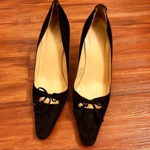 J.Crew black leather heels shoes size 9 (9.5! fit)